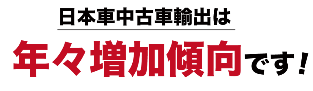 日本車中古車輸出は年々増加傾向